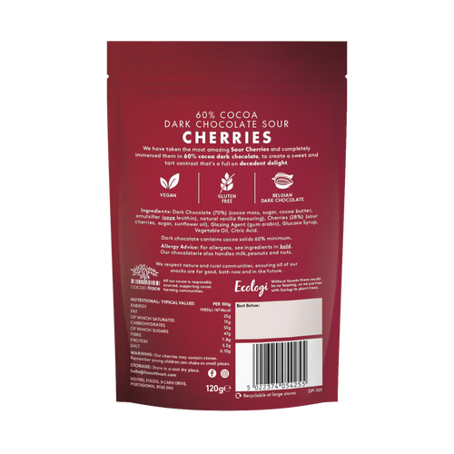 Forest Feast - Dark Chocolate Sour Cherries 120g