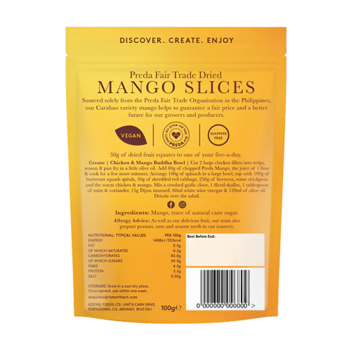 Forest Feast Preda Fair Trade Mango Dried Fruit Snack 100g