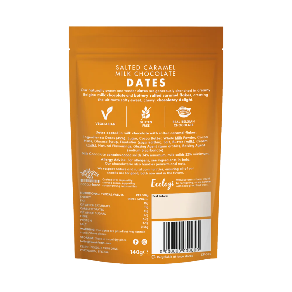 Forest Feast Salted Caramel Milk Chocolate Dates 140g