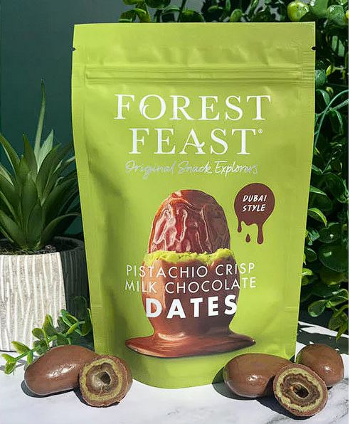 Forest Feast Pistachio Crisp Milk Chocolate Dates 120g